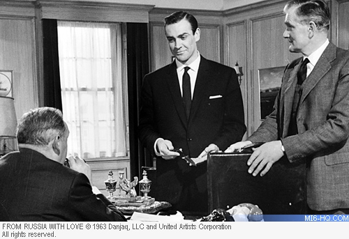 Sean Connery, Bernard Lee and Desmond Llewelyn